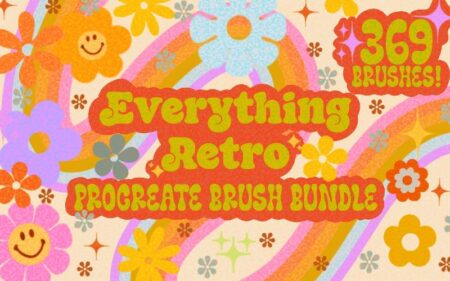 369 Procreate Retro Calligraphy Brushes Bundle | Extended License