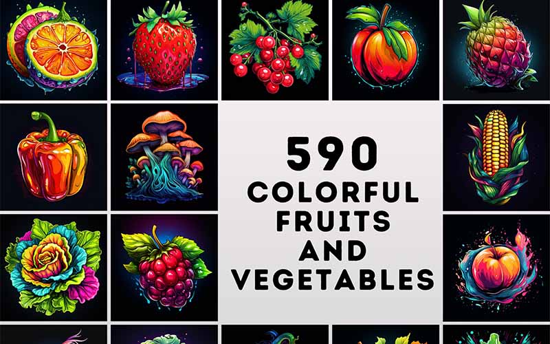 590 Fruits And Vegetables Images Bundle | Extended License