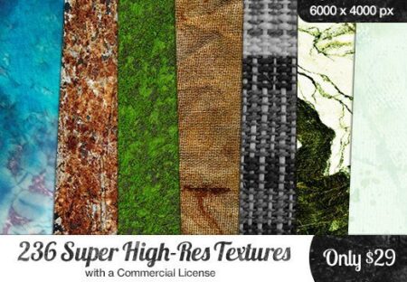 236 Super High-Res Graphic Design Textures | Extended License