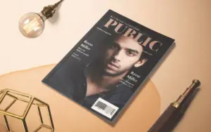 magazine on a table mockup