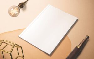 magazine mockup on a table