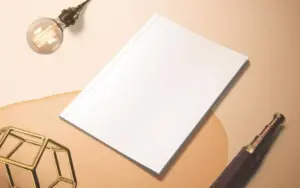 magazine mockup on a table