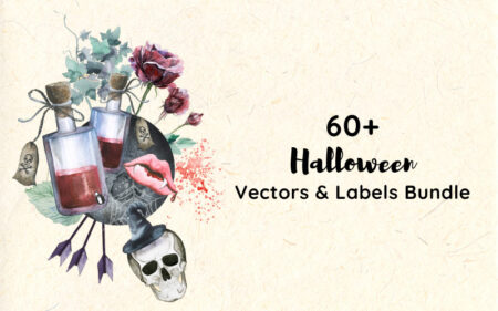 60+ Halloween Vector & Labels Bundle