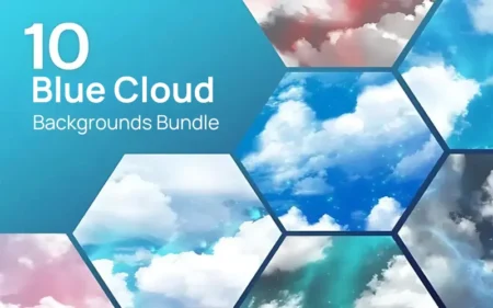 10 Blue Cloud background bundle