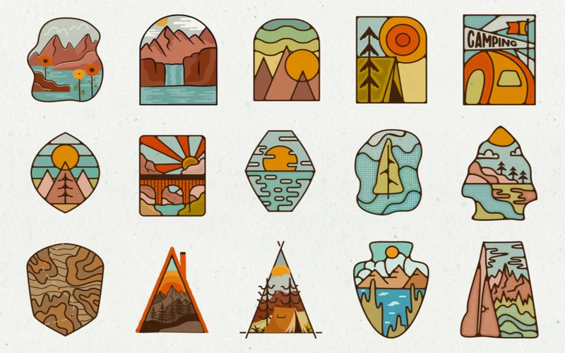 Summer Camping Badges previews