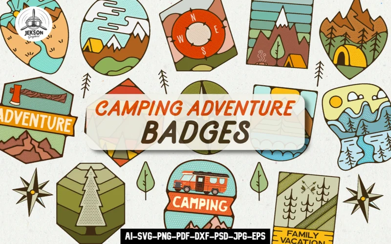 Summer Camping Badges preview 1