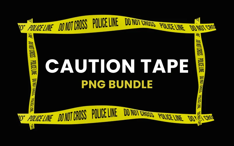 Red and Yellow Caution Tape PNG Bundle Feature Image