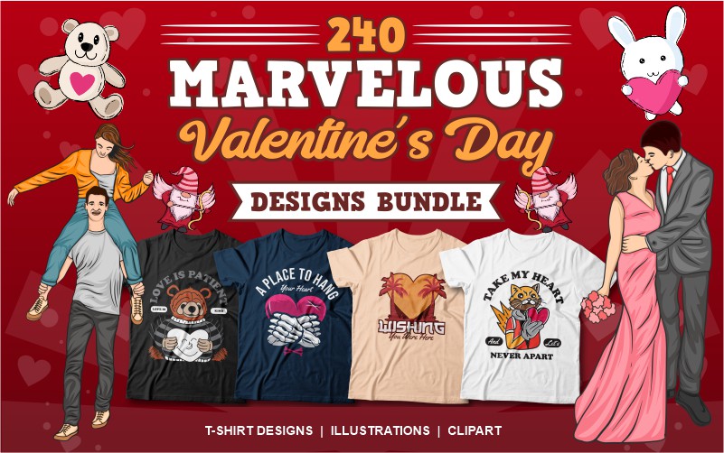 250 Valentine’s Day Designs Bundle Feature Image