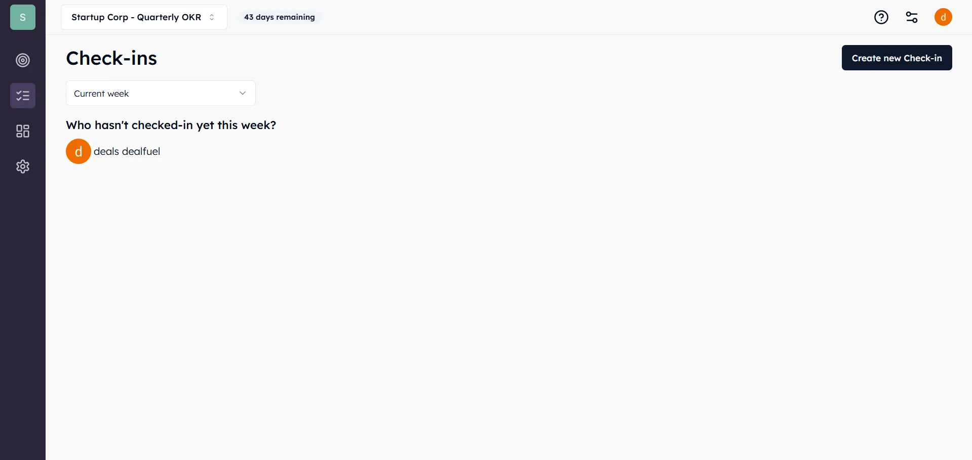 Loach OKR Builder Software Checkins Page