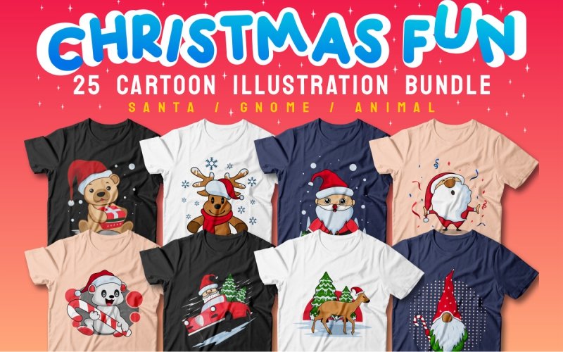 Christmas frames fun t-shirt mockup