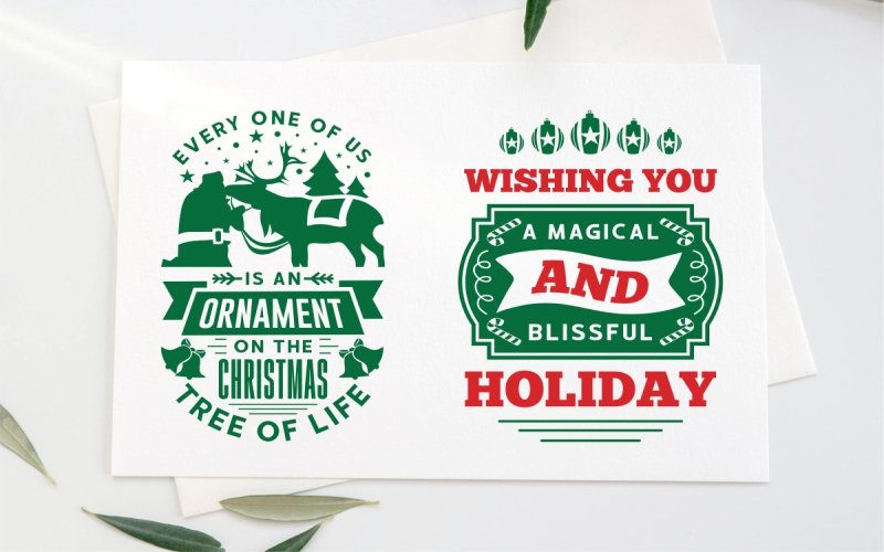 2 Christmas messages in green and red