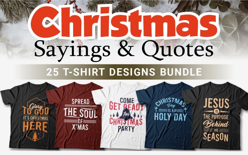 Christmas sayings t-shirt designs bundle