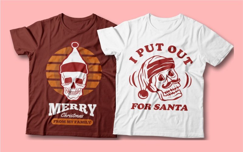2 christmas vectors t shirt mockups