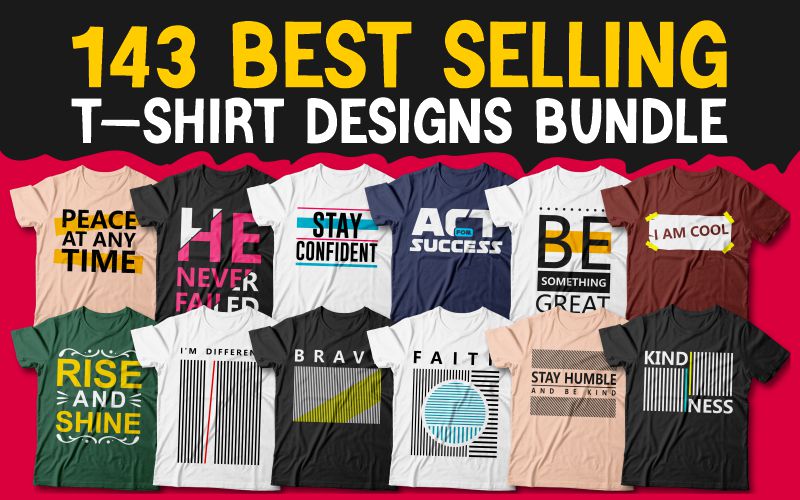 143 Best selling t-shirt designs bundle