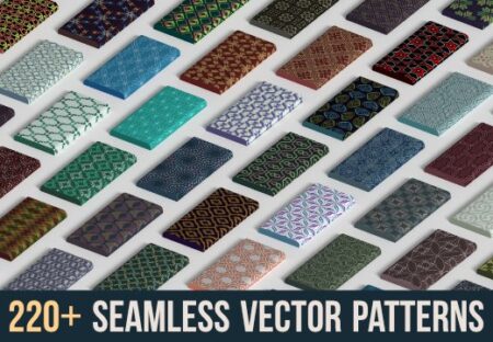 Create Beautiful Designs With 220+ Seamless Vector Patterns | Extended License