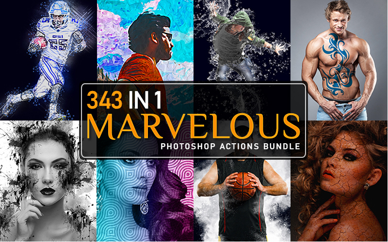 343 in 1 marvelous photoshop action bundle