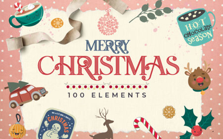 Merry christmas 100 elements feature image