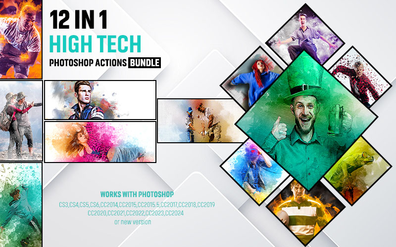 Feature image of 12 in 1-High-Tech Photoshop Actions