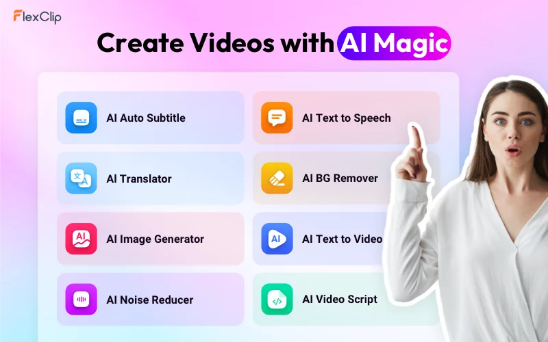 Flexclip - Online Video Editor AI Features, video editing app