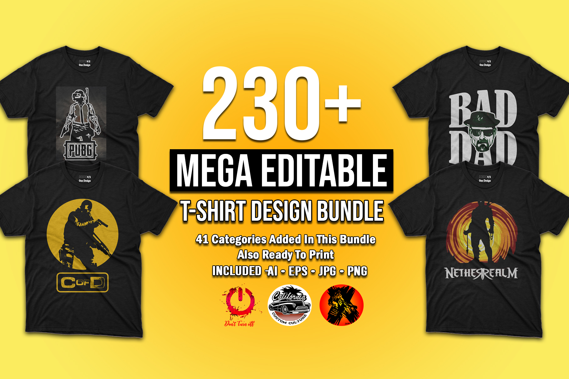 230+ mega editable t-shirts design bundle