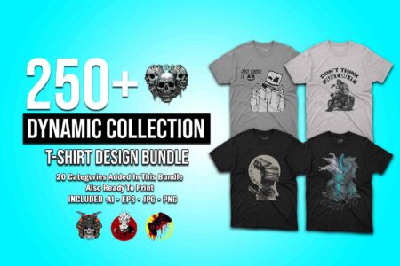 250+ dynamic collection t-shirt design bundle
