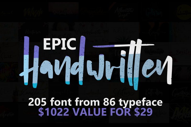 Epic handwritten fonts bundle