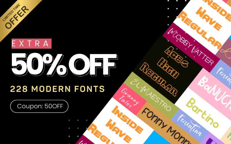 Modern Fonts Bundle Sale Banner