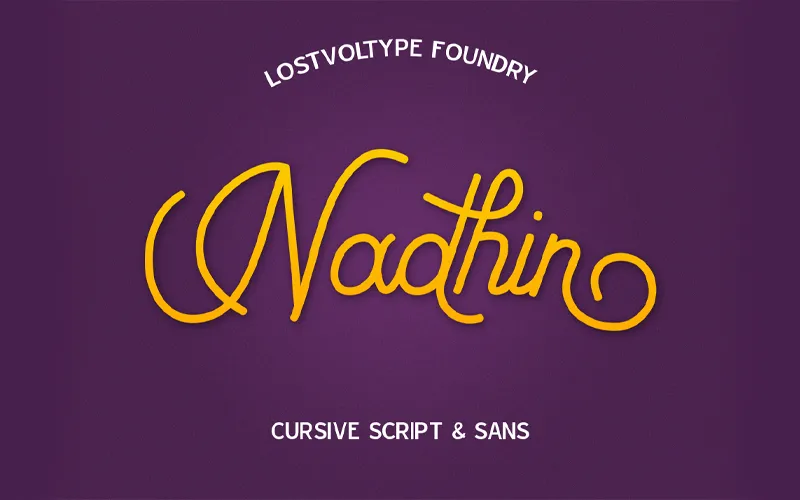 Nadhin Cursive Sans Script Preview