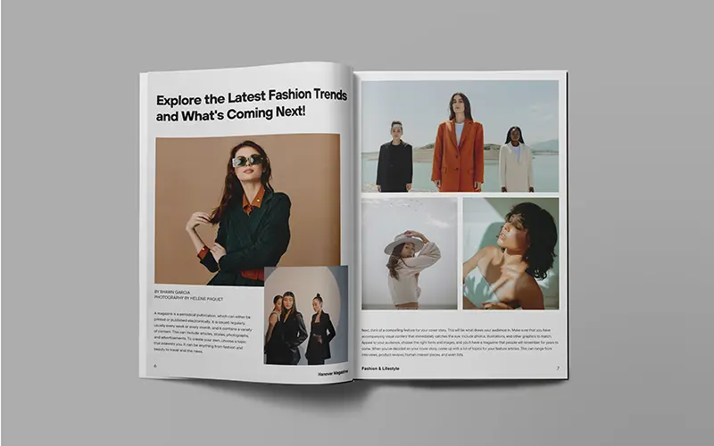 Open magazine mockup