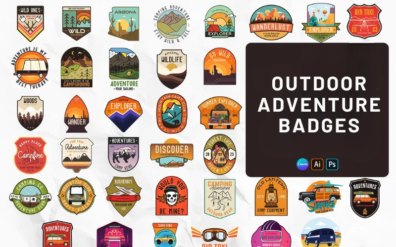Outdoor Adventure Badges Bundle Feature Image