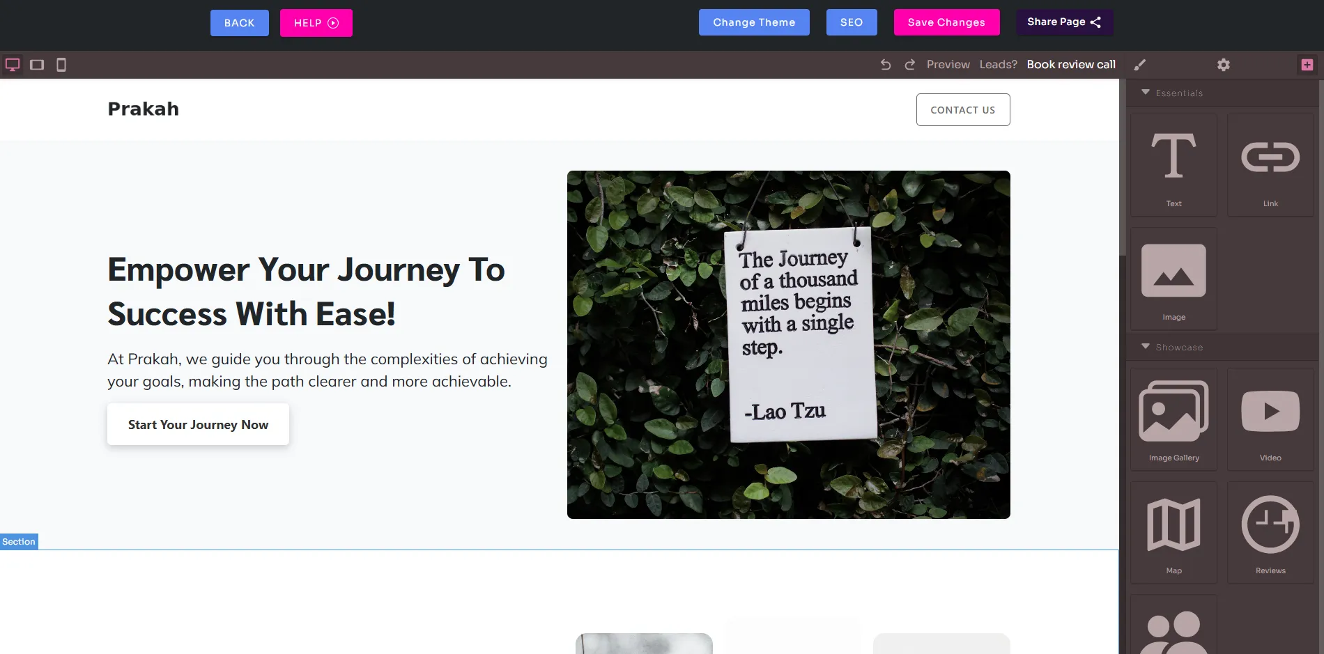 Preview of a dMunity generated landing page