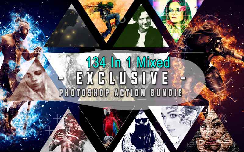 134 in 1 Exclusive photoshop action bundle