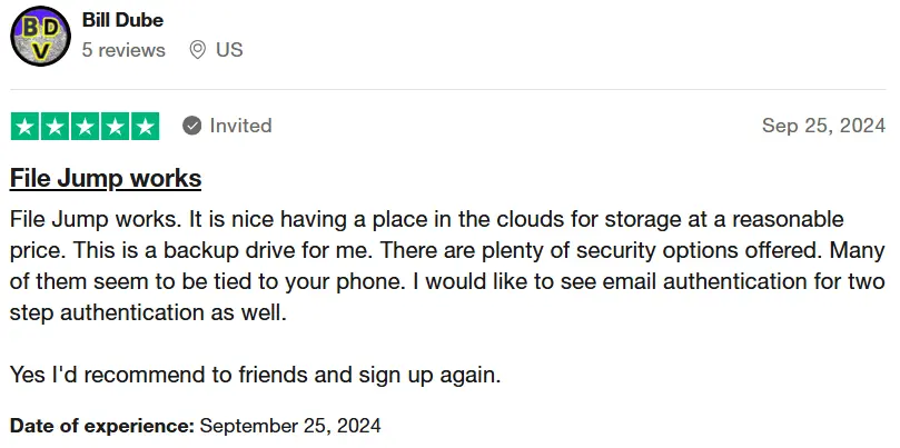 Customers testimony on filejump review-1