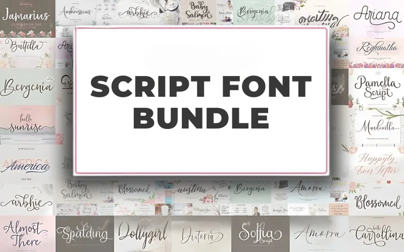 Script Font Bundle Feature Image Instant Download