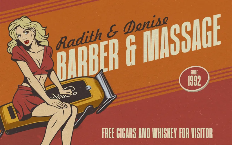 Barber & Massage Hoarding Designed Using The Seguin Font