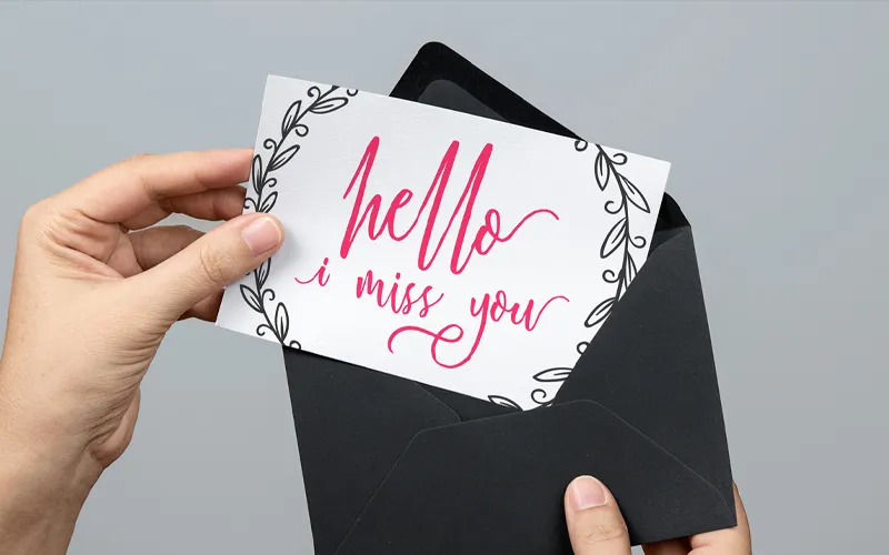 A card designed with the Shellahera Hand Drawn Font