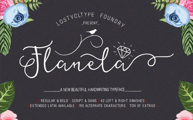 The Flanela Hand Drawn Fonts Preview