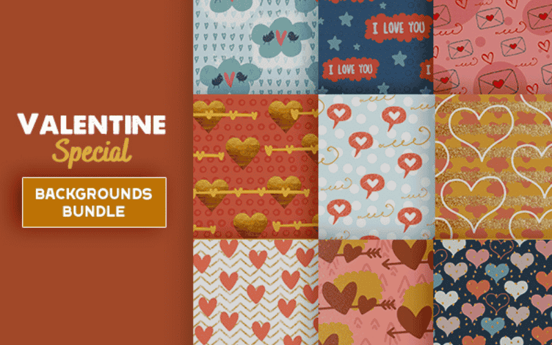 Valentine Backgrounds Bundle Feature Image