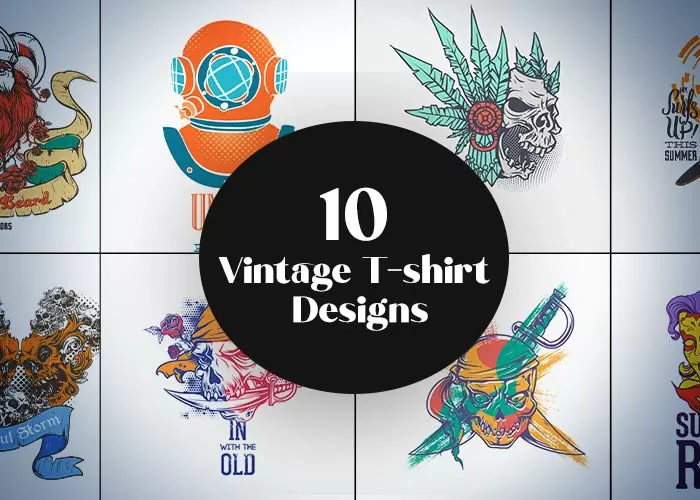 10 Vintage T-shirt Designs Feature image