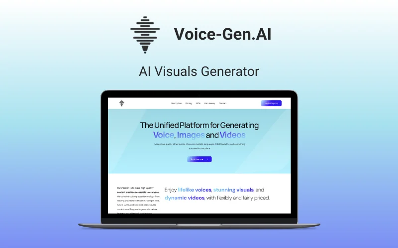 VoiceGen AI - AI Visuals Generator Lifetime deal Feature Image