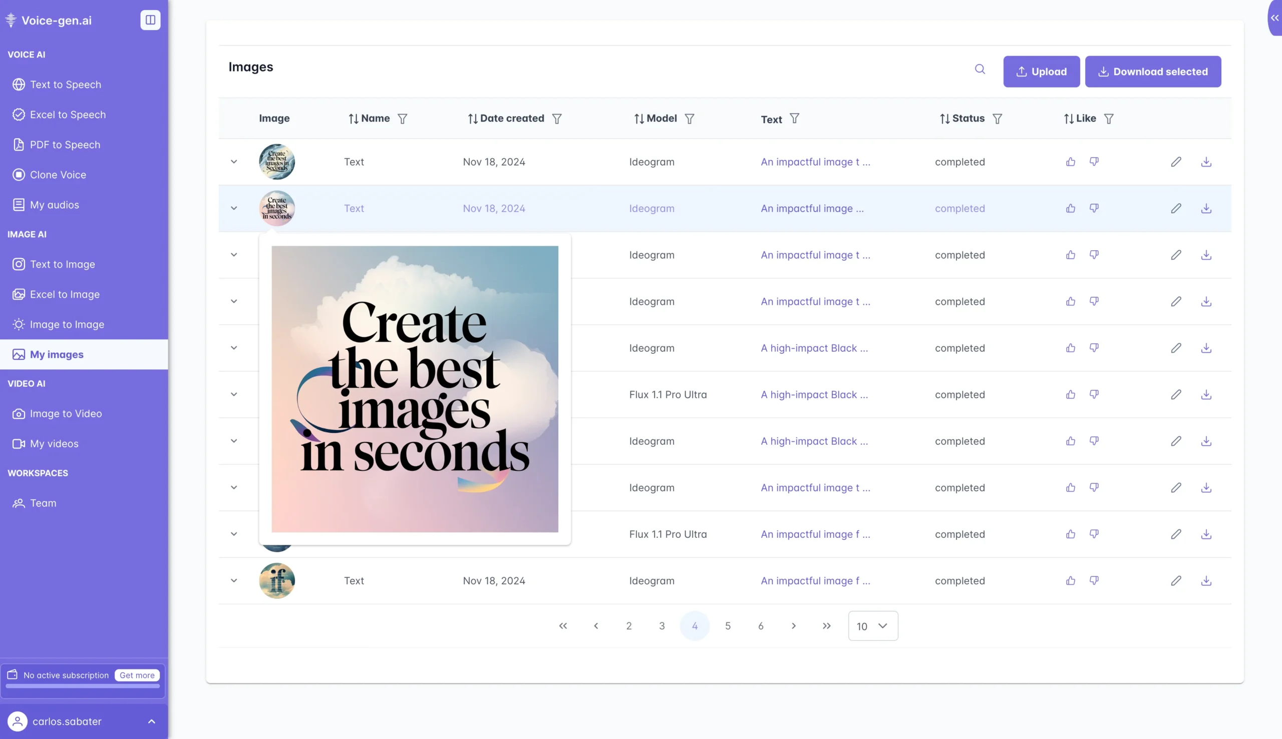 VoiceGenAI - AI Visuals Generator Enhance Images Feature