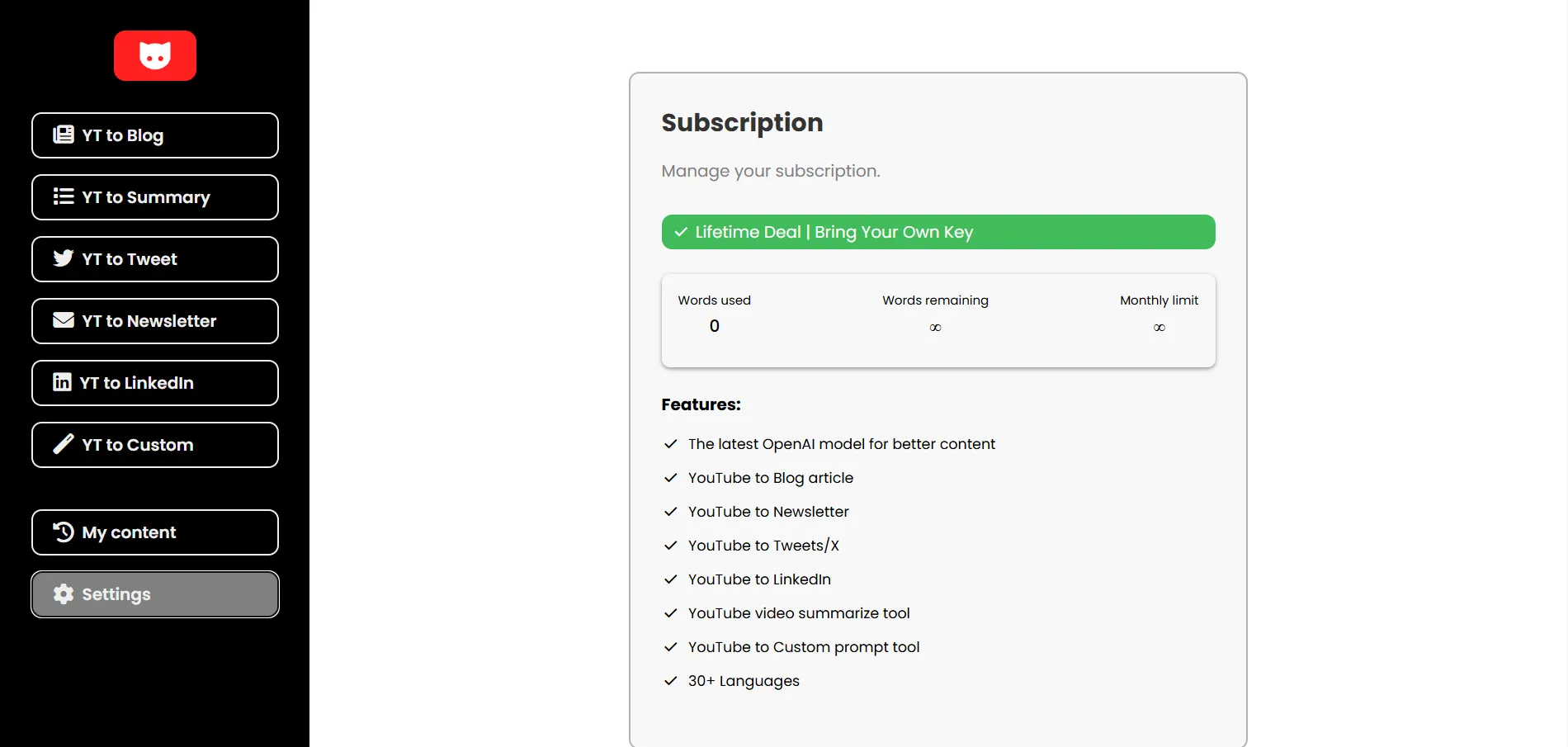 Preview of YT CopyCat Subscriptions