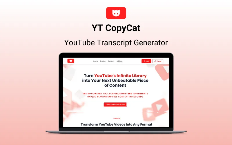 YT CopyCat - YouTube Transcript Generator Feature Image