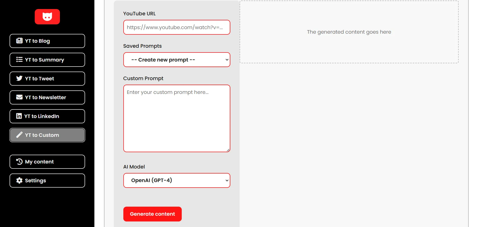 Preview of YT CopyCat Custom Interface