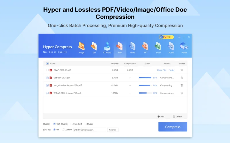 One Click batch processing feature of ZipKing