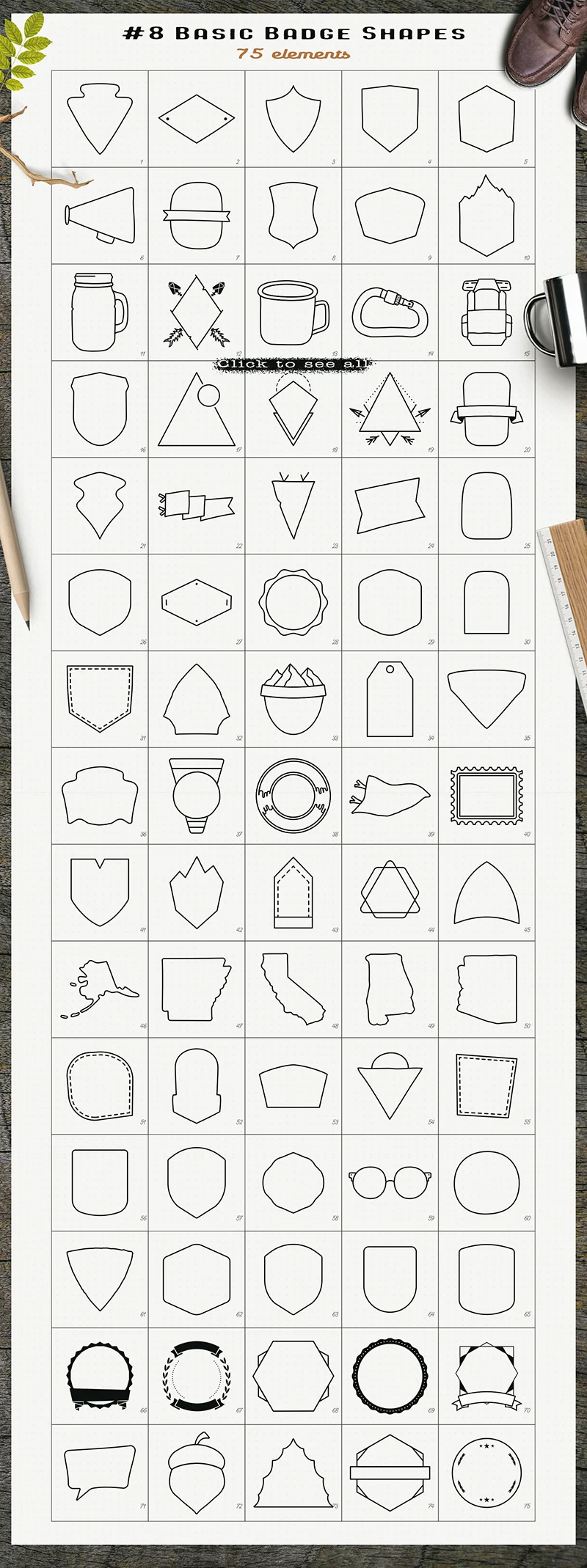 Badge Shapes Included In This Bundle
