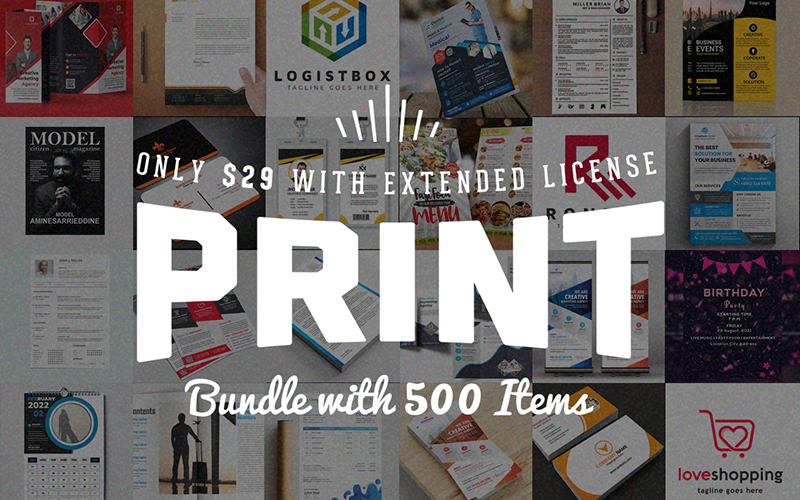 Royal Print Templates Bundle with 500 Items Feature Image