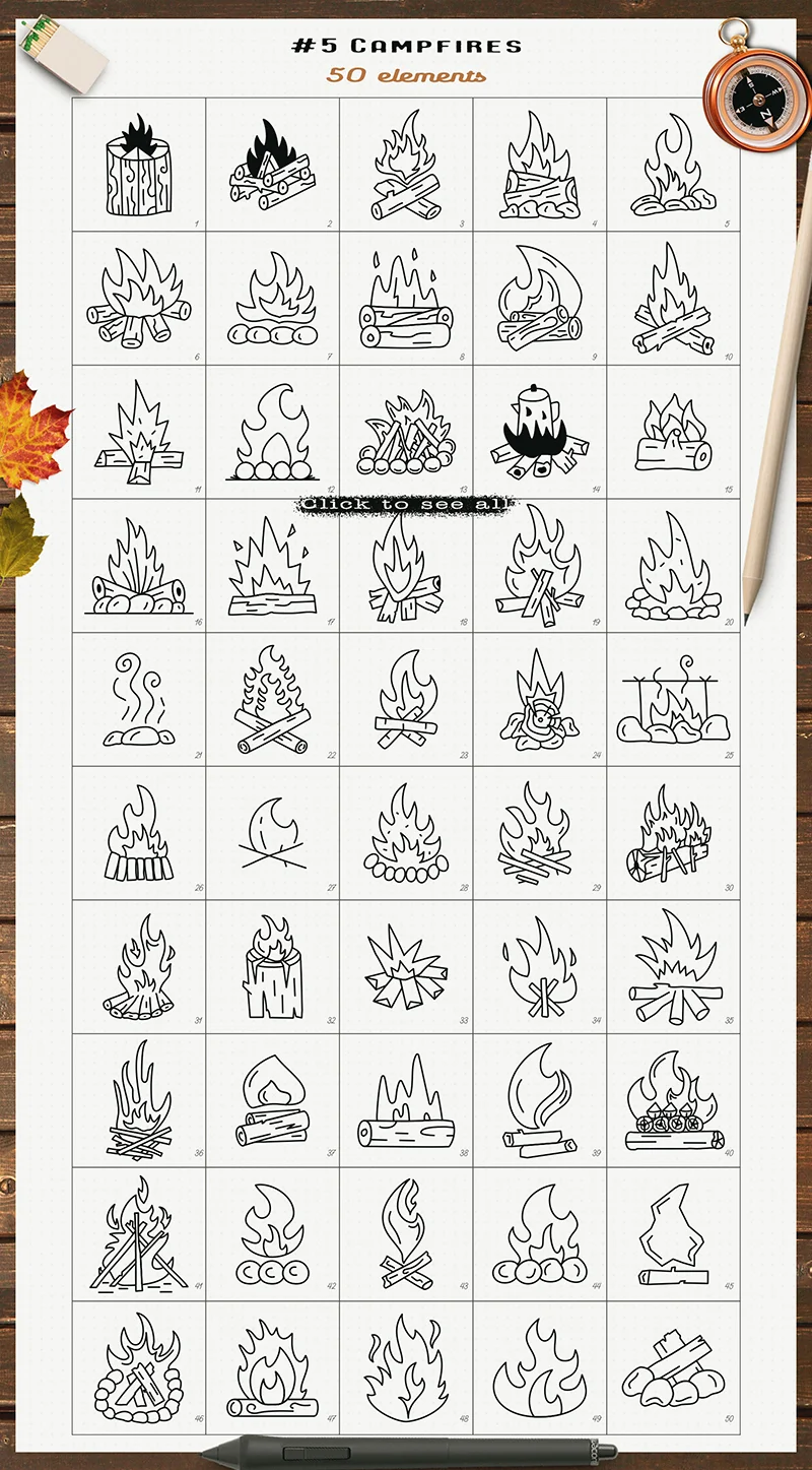 Campfire Graphics Included In This Bundle