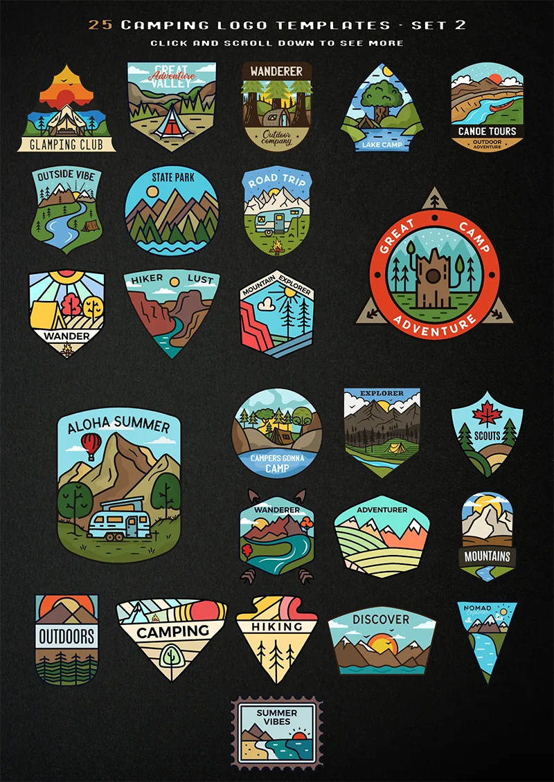 Summer Camp Logo Templates Included In The Bundle