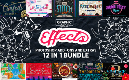 12-in-1 Photoshop Addons Bundles Collection | Extended License